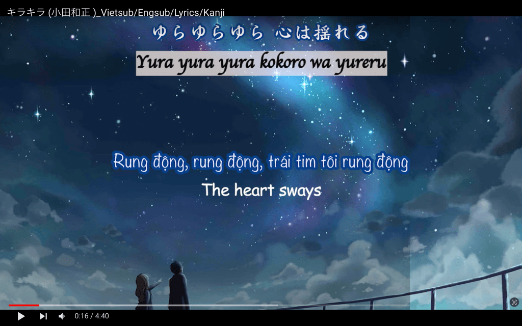 キラキラ (小田和正 ) Vietsub/English/Lyrics/Kanji